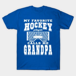 My Favorite Hockey Player Grandpa Grandparents Day T-Shirt